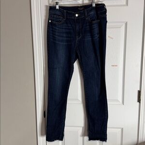 Judy Blue Dark Wash High Rise Frayed Hem Ankle Skinny Jeans Size 11/30